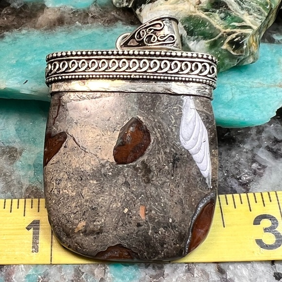 Genuine Coffee bean jasper slab pendant (A-1) - Picture 8 of 8